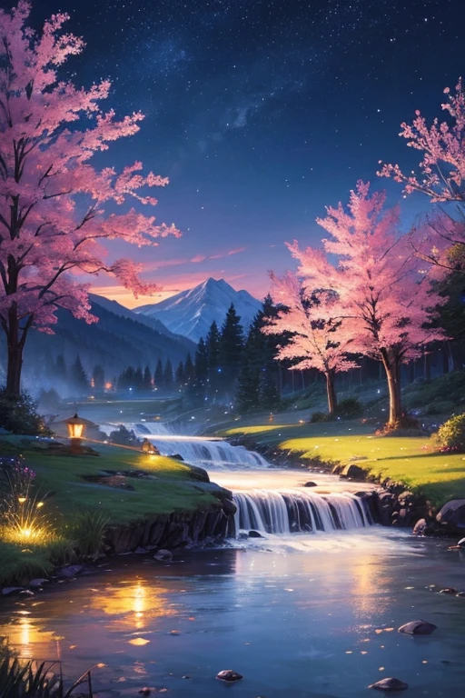 highest quality、Landscape painting、night、nature、Beautiful views