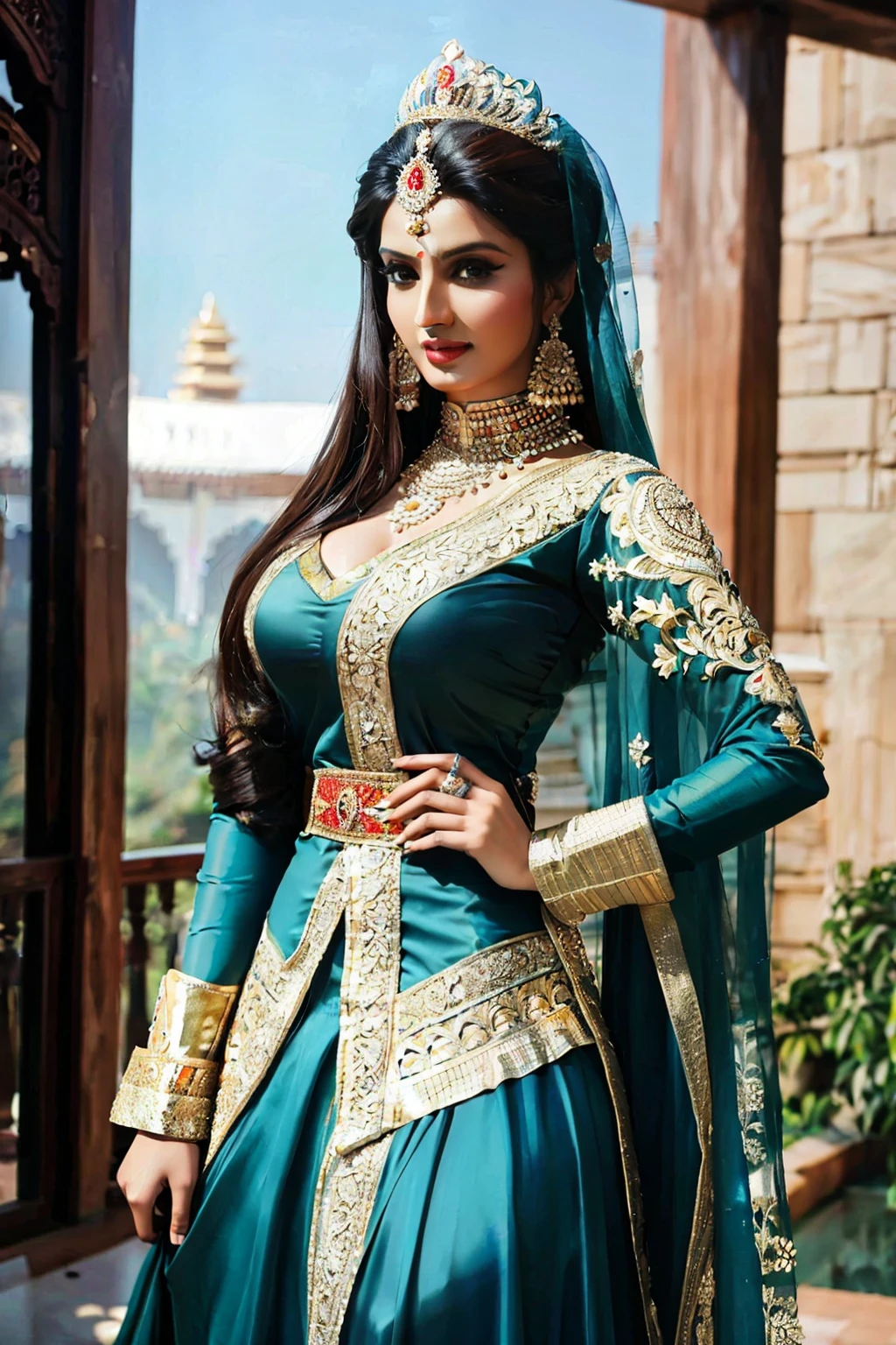 high quality, super sexy princess costume,large breasts, indian super model,in the heavenly Palace