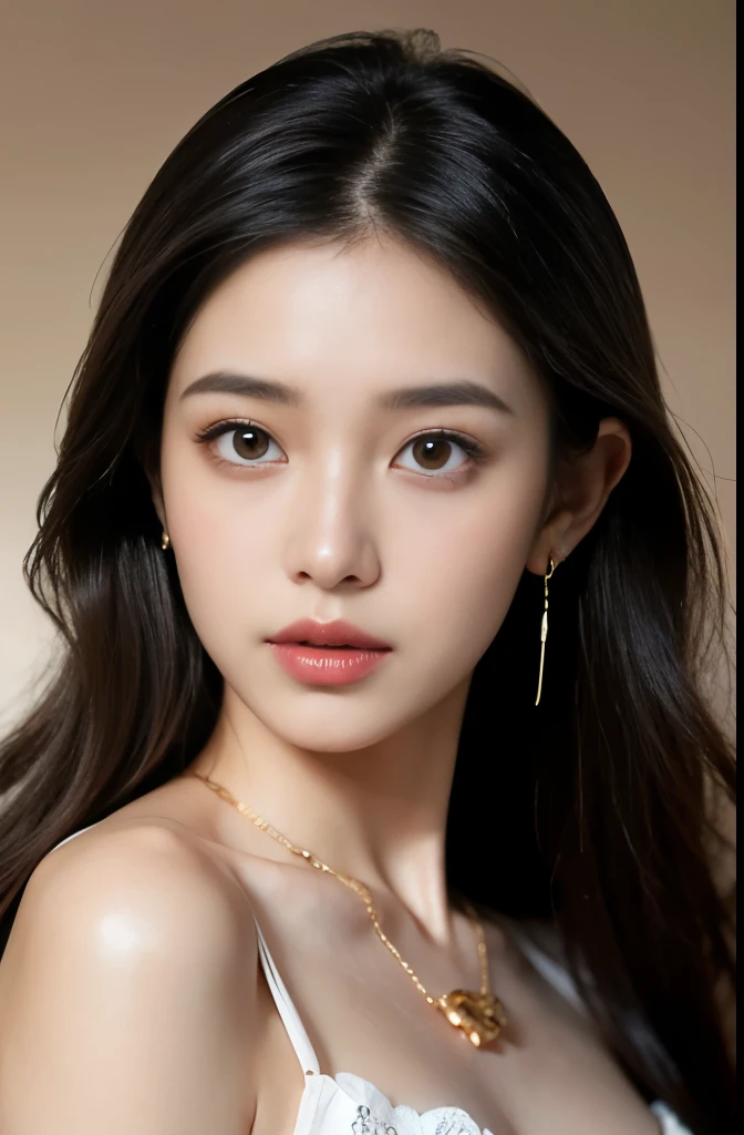 (masterpiece:1.3), (8 thousand, realistic, RAW photos, best quality: 1.4), (1 woman),(very sexy), (Beautiful makeover), (유난히 아름다운 realistic 얼굴), (Build a beautiful body) , (beautiful face), (beautiful face), (long eyelashes), (double eyelid), (realistic face), (black hair. parted, long hair:1.3), (아름다운 parted스타일), (realistic eyes), (really beautiful and delicate eyes), (beautiful and big breasts),(realistic skin), (beautiful skin), (absurd), (attractive), (ultra high resolution), (extremely realistic), (very detailed), (golden ratio), (necklace), (earring), (So beautiful and sexy)