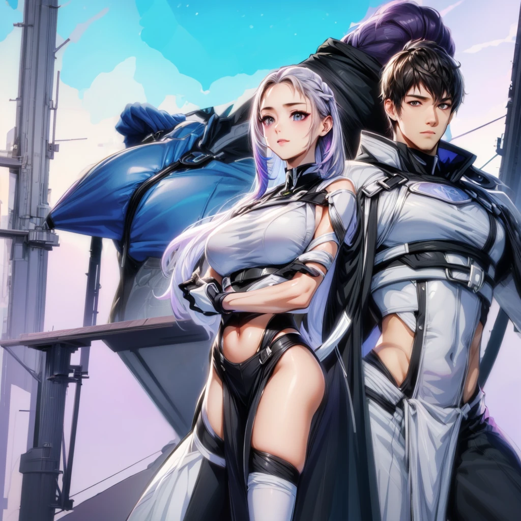 highest quality、Masterpiece、Official Art、Super detailed、super beautiful、Man and woman couple、A couple is smiling happily with their foreheads touching and looking down、Embarrassed、Very important、We need each other、
