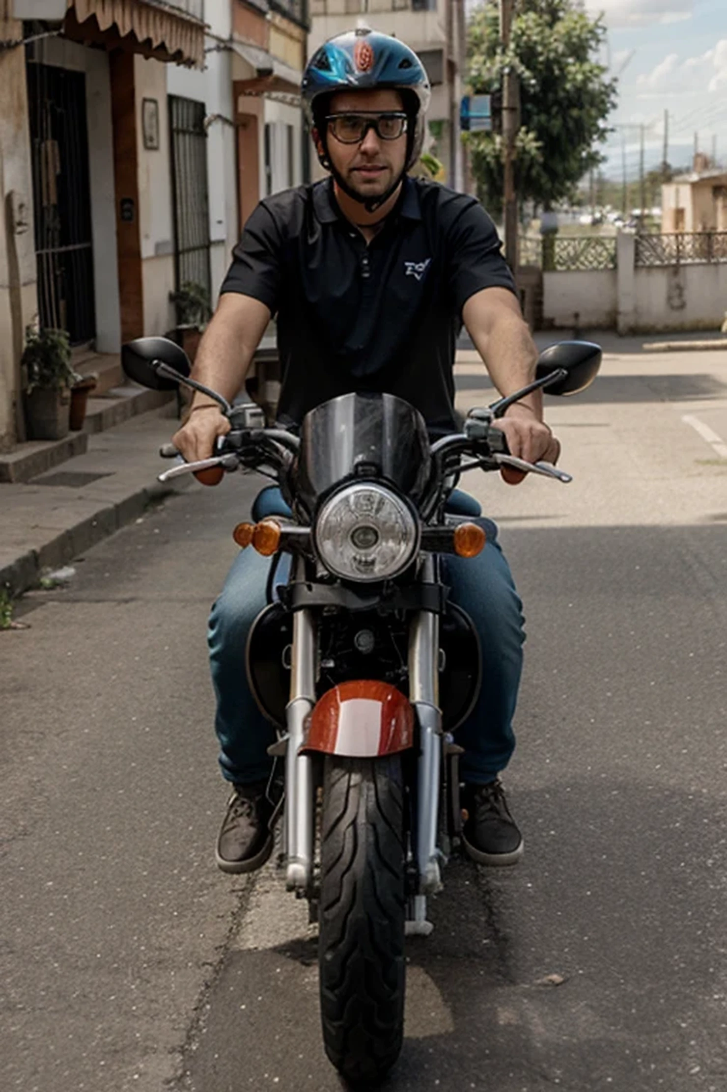Edward Guere en su motocicleta Bera super dt