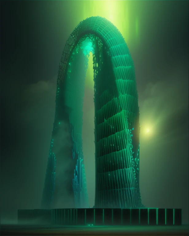  organic towers, surreal landscape, highly detailed, intricate details, photorealistic, 8k, hyper detailed, dramatic lighting, volumetric fog, glowing moss, bioluminescent mushrooms, vibrant colors, cinematic composition, fantasy art, concept art