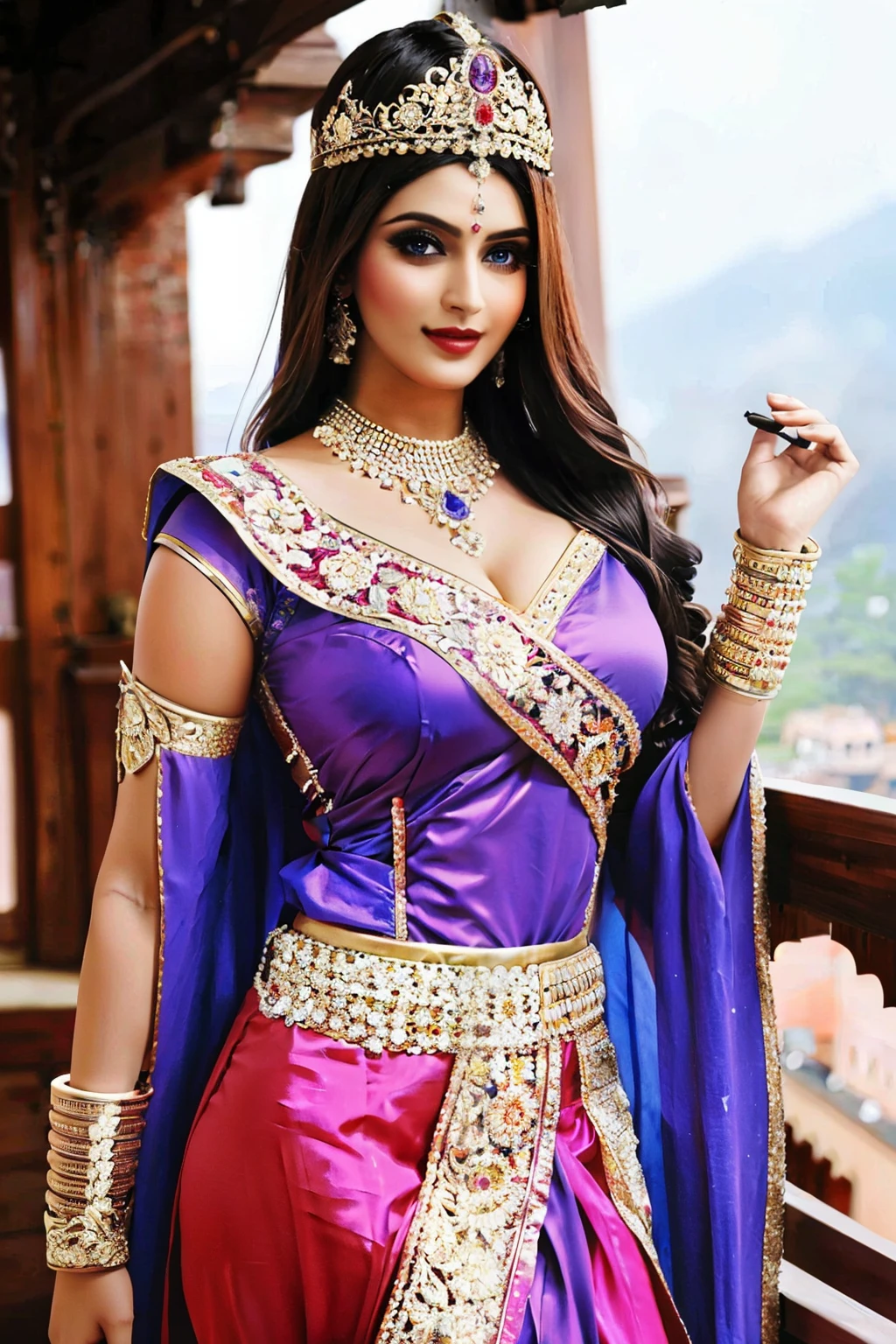 high quality, super sexy princess costume,large breasts, indian super model,in the heavenly Palace