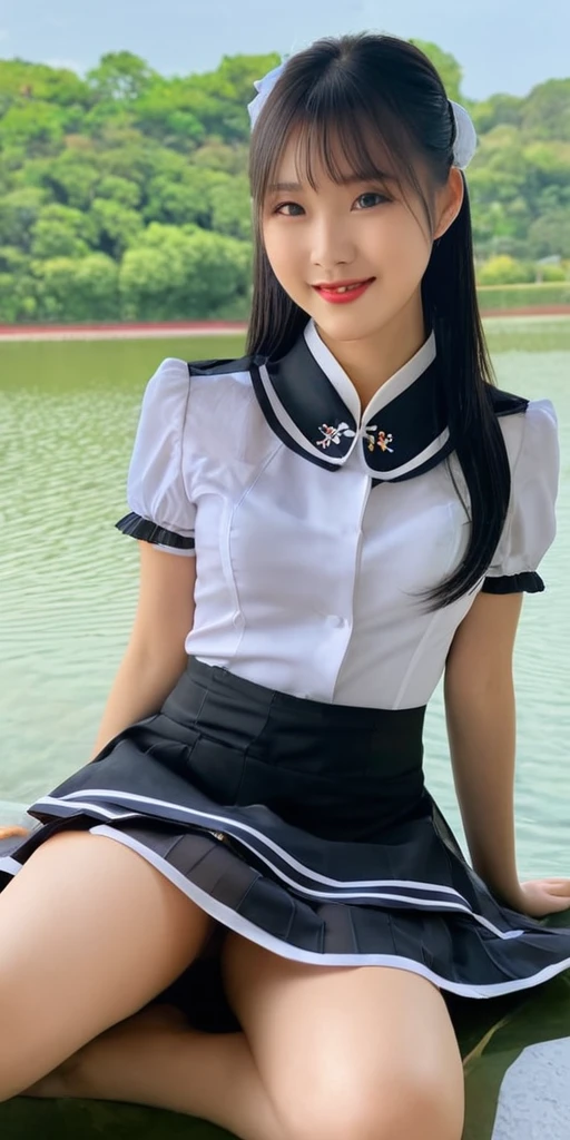 ((64k，Ultra-high resolution，Ultra-high resolution，masterpiece，Realistic，Young, lovely, beautiful, young, adorable，〜20 year old girl，young woman，Full body photo，Full body angle，Esbian all over，Realistic，Very detailed:1.3))，Cute smile，Adorable smile，nice smile，Baby Face，A  Size Breast，Straight Long Hair，Black Hair，Sitting，Cute face，Glowing Skin，Glossy face，Beautiful body，Beautiful Skin，concentrated，Naked from below，((High school girl blazer，Maid clothes，Sister dress with embroidered collar，A short-length cheongsam for women, a modern traditional costume，Sexy Chinese Dress，Chinese Dress Sexy Lolita Dress，Wearing a shrine maiden costume, I roll up my hakama.，Aircraft cabin attendant uniform))，((Seamless Ultra-thin All-through Pantyhose，Ultra-thin seamless pantyhose, sexy, all-through, beautiful legs, tights, stockings, sheer, pantyhose, ladies))，single eyelid，Long legs，Thin legs，Beautiful hands and feet，Thin thighs，Nice thighs，((Ultra Micro Mini Skirt:1.2)):1.4，underwear　simpleunderwear，((地面にSitting))，Water Lake，A prestigious European-style castle，Rose garden in the background，Bare shoulders，Low - Angle，((Face your body forward))，((Sitting position))，((Spread your legs and show your panties))，((極薄薄手Panties are visible))，((Pubic hair is visible))，((Use your hands to lift up your skirt))，((Use your hands to lift up your skirt))，((Exposed panties))，((M-shaped legs))，Pull up one＆#39;My tight skirt，bangs，Beautiful legs，((Wearing girl&#39;s panties:1.3))，((Girl exposing her panties:1.3))，The most beautiful Japanese girl ever，A cute and beautiful Japanese girl who still retains her youthful charm，With a young body，((Turn your skirt inside out))，Please show me your pants，White panties，Take off your panties，((White pantiesでパンティーを見せます))，((put my hand inside your panties，I am masturbating))，String Pantiesティー，((I&#39;ll lift my skirt and show you my underwear))，Exposed panties，White panties，String Pantiesティー，Sexy，((Nipples are visible through the))，Slim waist，((String PantiesｔPanties Ladies Shorts，See-through ladies&#39; shorts，String PantiesレースｔSexy back))，((See-through sexy bra，Extremely see-through bra・ショーツ，Extremely see-through bra))，((Panties are visible))，1 girl，Iris，Black Hair，Nice ass，((See-through shorts and bra))