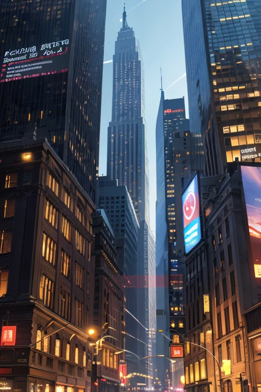 Majestic Wall Street Scene, High-Quality Stock Exchange Image, Ultra-Realistic 8KCG Render, Perfect Depiction of Stock Price Board, Dramatic Shadows from the Majestic Skyscrapers, Spot Light shining on the Digital Display, Detailed Light Reflections on the Polished Screen, (Exquisite Detail on the Digitally Crafted Numbers), ((Minute-by-Minute Stock Updates)), ((Ticker Symbols Flashing Across the Screen)), Luxurious Finish, Detail-Rich Composition, Intricate Play of Light and Shadow, 8K Resolution, Professional Lighting, (Glowing LED Lights: 1.2),