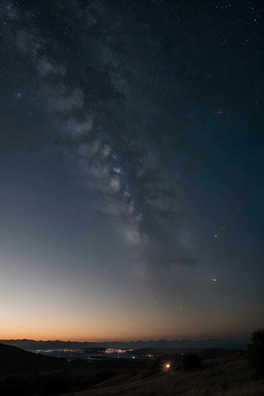 A serene night sky without the moon, stars twinkling in the background