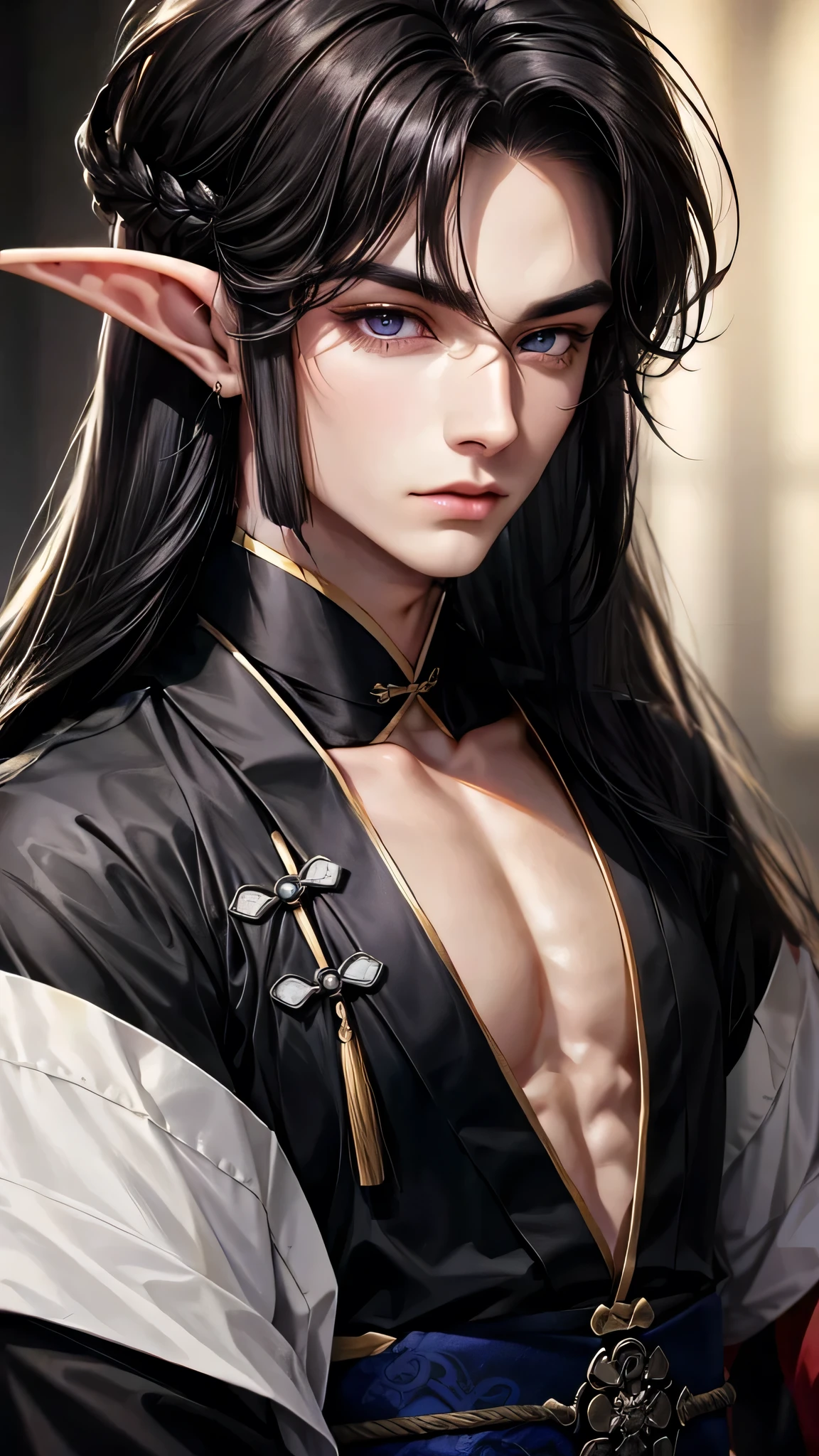 regenerate male torso with hanfu