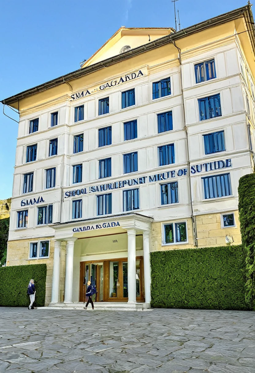 The school looks luxurious in front of it with writing SMA GARDA 2