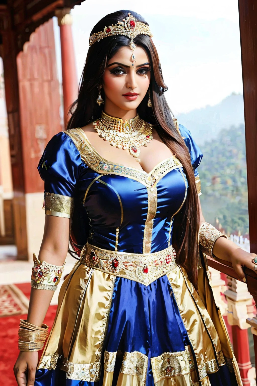 high quality, super sexy princess costume,large breasts, indian super model,in the heavenly Palace
