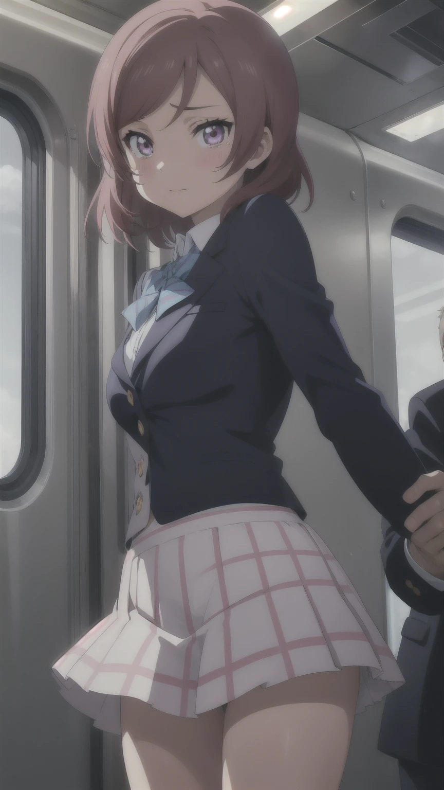 (Affirmative prompts)
(1 girl)++, (masterpiece)+++, (highest quality)+++, (Super cute)+++, lovelive!, Anime Color, , tears, (vapor)+++ , Being abused ,feigned ignorance, wearing blazer whiteshirt ,Check skirt , (Roll up your shirt), Bra is out of place ,arched back, Crowded train, (Many men standing behind a girl )++, Dynamic pose, Dynamic hand movements, (Grab your chest)+++, A man grabs a woman's arm , (Hands frying), (Floating Hand), (Grab from behind), The image shown is、Generated in stable diffusion。 ✧ (*´ `*) ✧ ° The prompt is:. To get your favorite images、You may need to generate multiple images at once。.Panty shot、Brasilia、erotic、Molester、Maki Nishikino