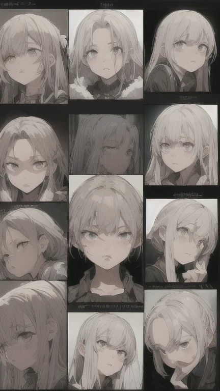 A collection of facial expressions in the anime setting materials collection,emotions,sad,unhappy,gloomy,cry,