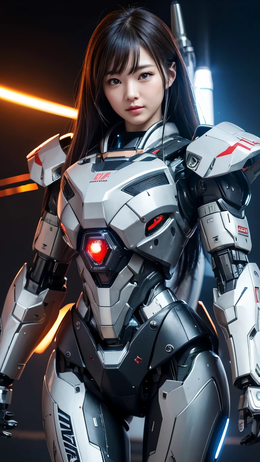 Super detailed, advanced details, high quality, High resolution, 1080p, hard disk, beautiful,(war machine),Armor War,(Rocket Missile)Capture the big picture,beautiful,Mecha cyborg girl,battle mode,Mecha body girl,She is wearing a futuristic war machine weapon mecha