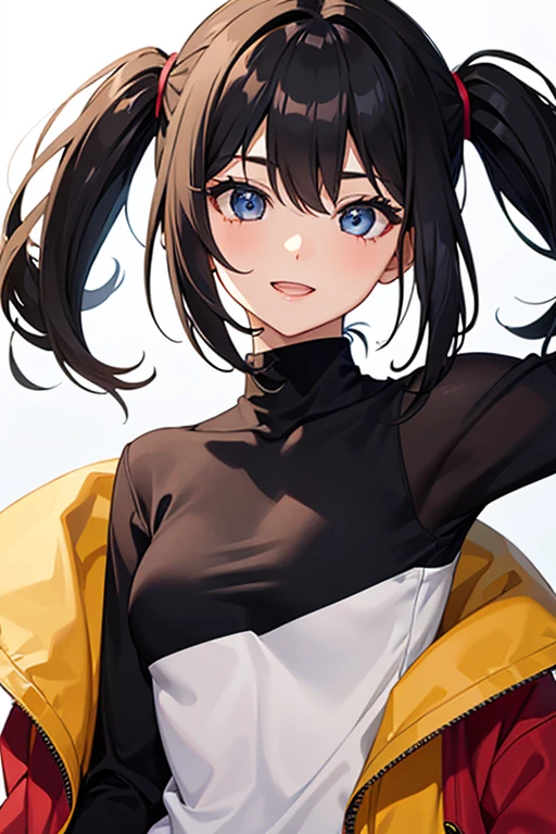 Girl happy and hair black