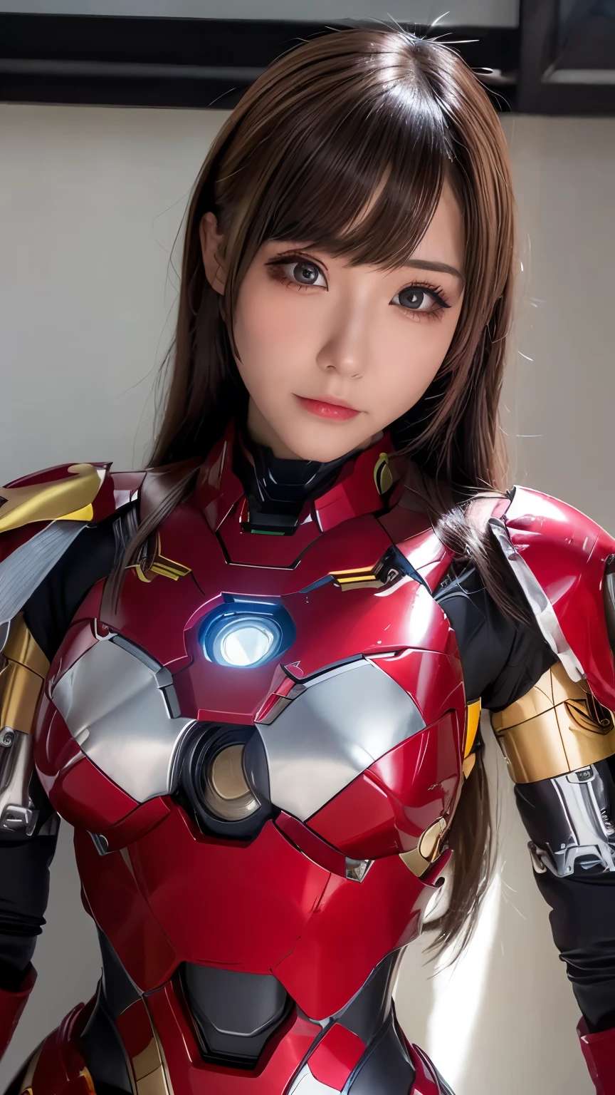  Super detailed, advanced details, high quality, 最high quality, High resolution, 1080P, hard disk, beautiful,(Iron Girl),beautiful,Mecha cyborg girl,battle mode,Mecha body girl,She wears an Iron Man mech,