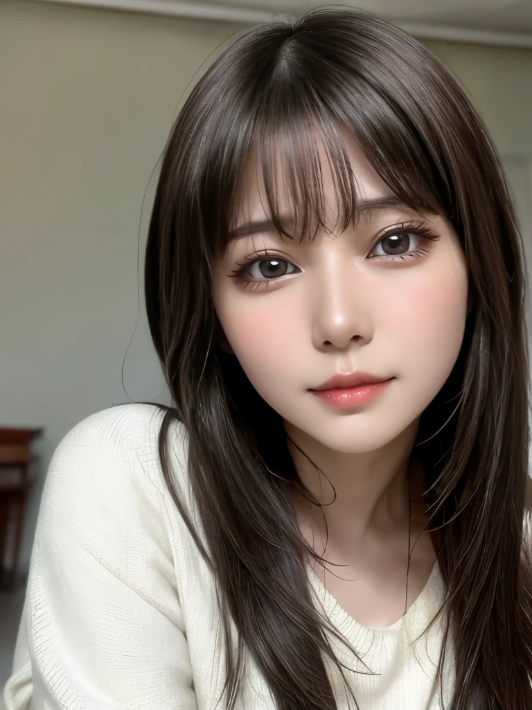 Masterpiece, Realistic, detailed, Realistic, detailed, complicated, detailed, Masterpiece, break,, One girl, alone, Eurasia, Brunette, very beautiful, cute, detailed face, detailed skin complexion, Beautiful Eyes, Lips parted, Fascinating, Medium Hair, Shiny hair,, break,, Simple Background,, break,, Portraiture, f1.4/35mm, perspective, Professional Photography, Depth of written boundary, ratio, Focus on the face, Blurred Background, Bokeh, Sharp focus, Depth and Dimension, ratio, The rule of thirds, break,, 