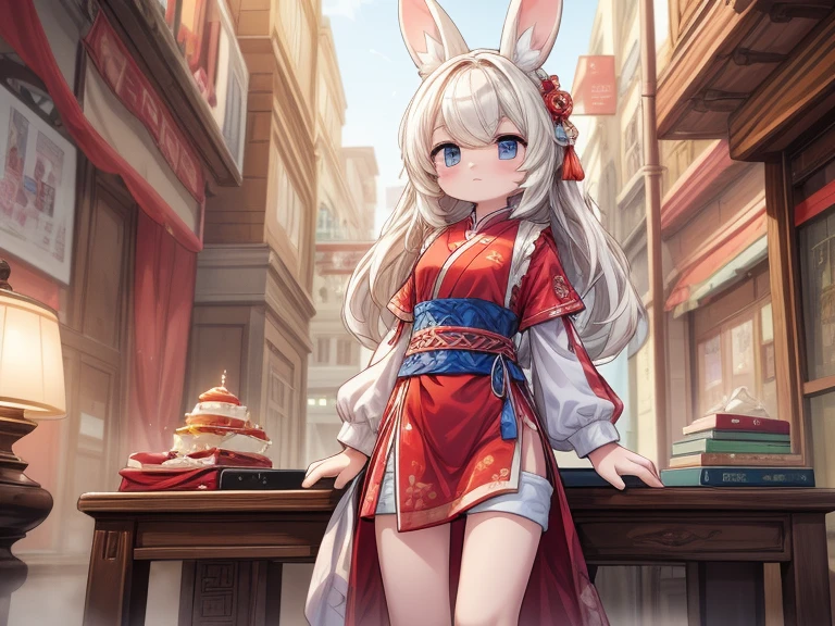 Chinese style,rabbit,woman