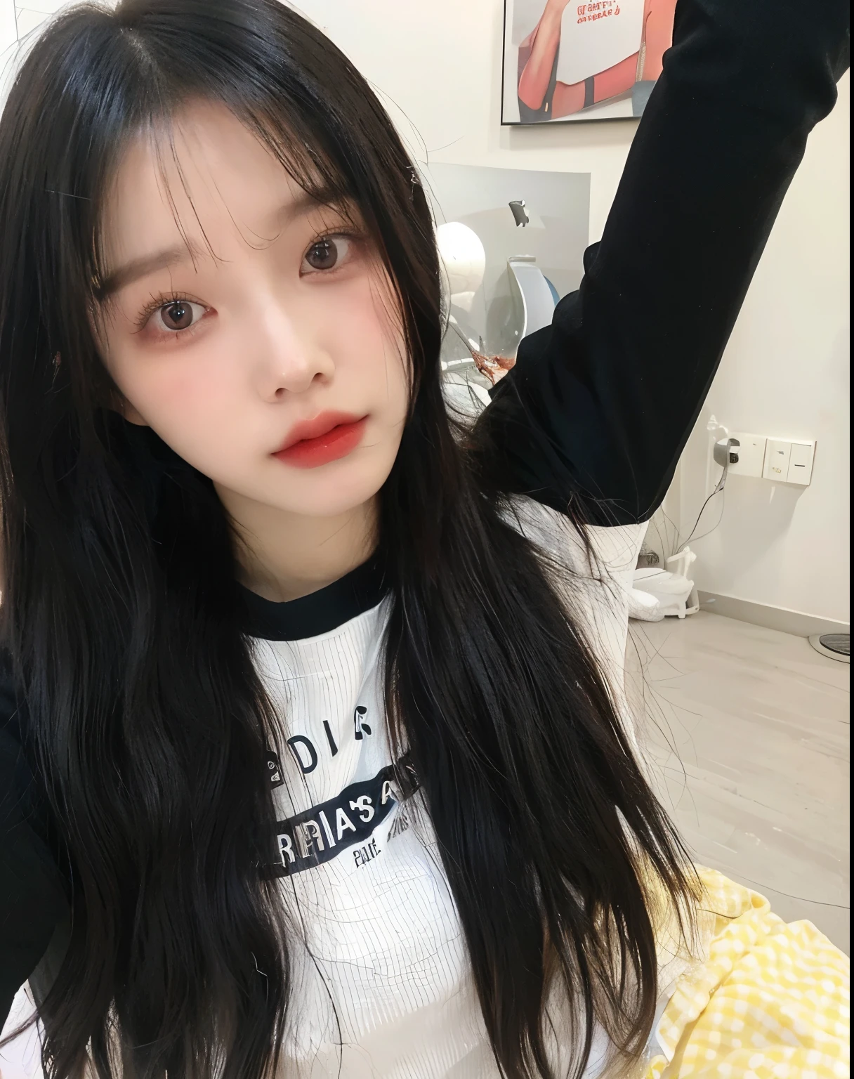 Araped woman with long black hair and white shirt, Best Face, korean, Brutal Korean Goth Girl, Mulher sul-korean bonita, Jenny Blackpink, 귀엽고 사랑스러운 korean 얼굴, black straight hair, linda mulher korean jovem, She has black hair with bangs., Jaeyeon Nam, Josh is Blackpink, Black Hime Hair Cut, 젊고 사랑스러운 korean 얼굴