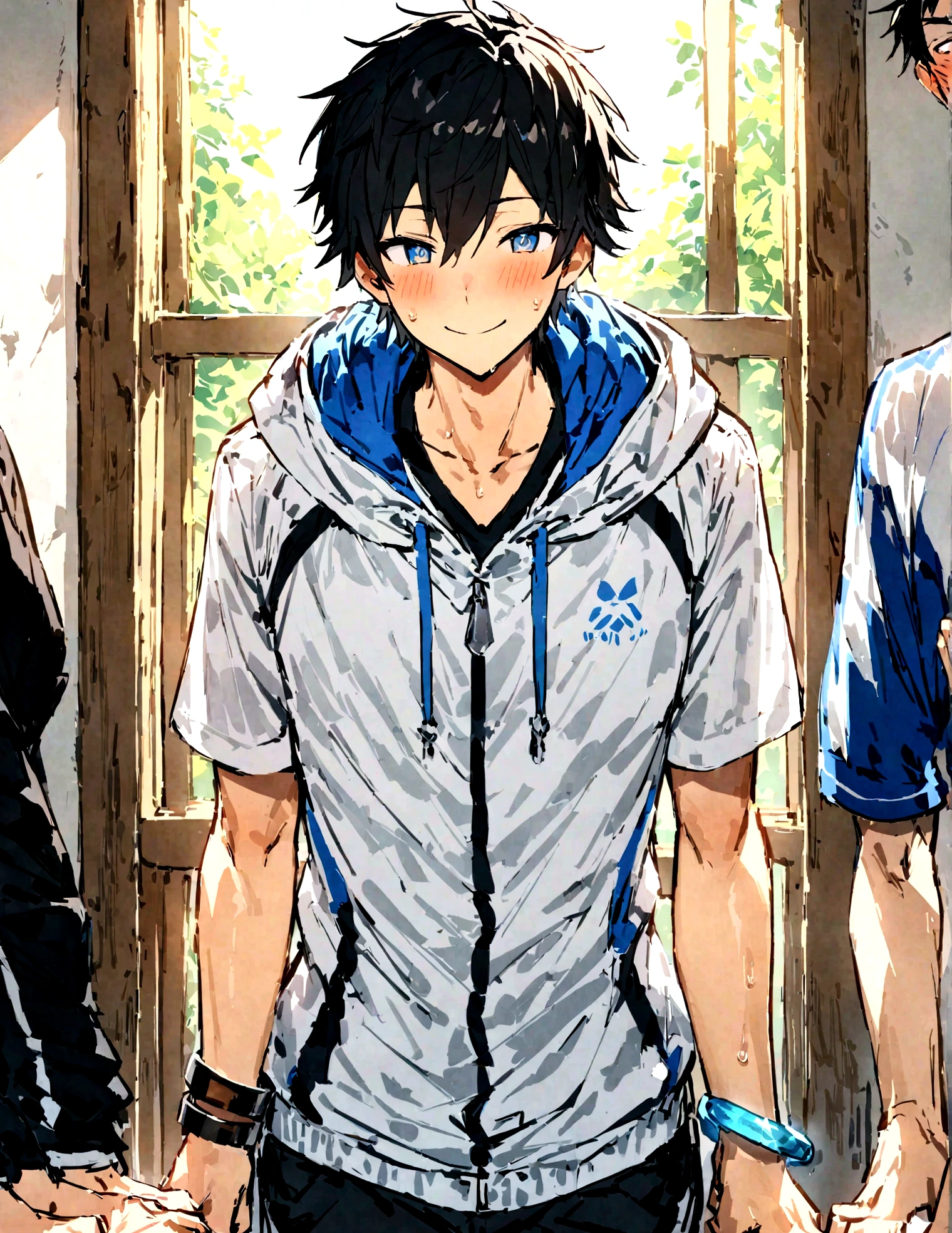 boys,,,,,,boys,,,,,,male protagonist,Bright Eyes,blush,,refreshing,Men's Focus,Male Focus,smile,Intentionally created happiness,,bracelet,When I first moved into the dorm I was pure and innocent.,,,hoodie,,,犯されてるmale protagonistは抵抗中らしい,,Brainwashed into a man-lover and potential homosexual,,,Athletic Department Boys&#39; Dormitory,,,Junior and senior high school/university,,clavicle,cool,,,,Suspected to be lucky,creation,high resolution,4k,8k,quasi-masterpiece,highest quality,