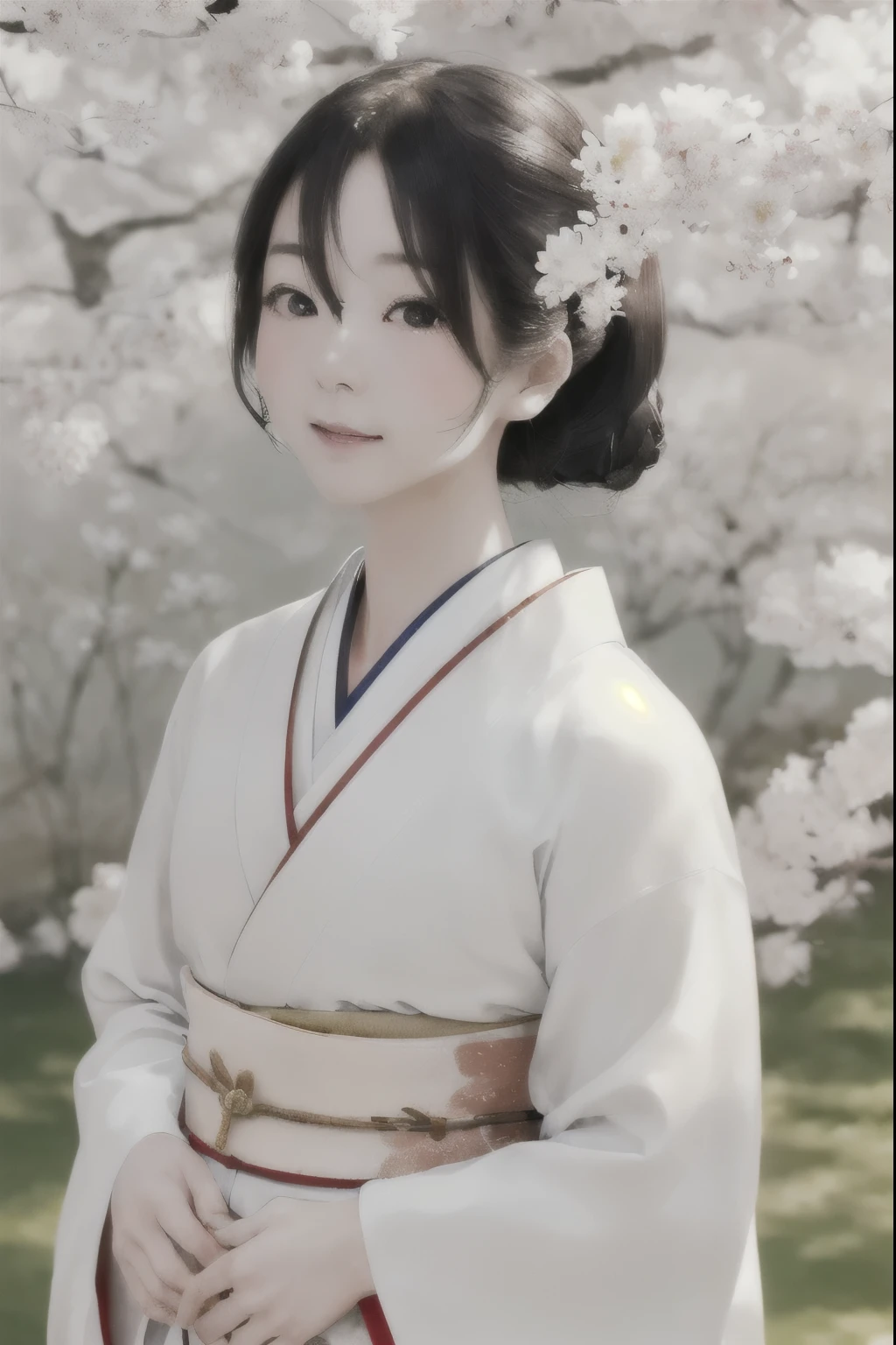 ((Human whole body))、((Elegant behavior))、((Japanese painting))、(Beautiful Japanese Hair)、(Beautiful kimono back collar)、(Japanese Sex Appeal)、(Japan kimono)、 sunlight, Clear Face, Clean white background, masterpiece, Super Detail, Great composition, Ultra HD, high quality, Very detailed, soft、 Uniform 8k wallpaper, Super Detail, 32k ...、Plenty of white space