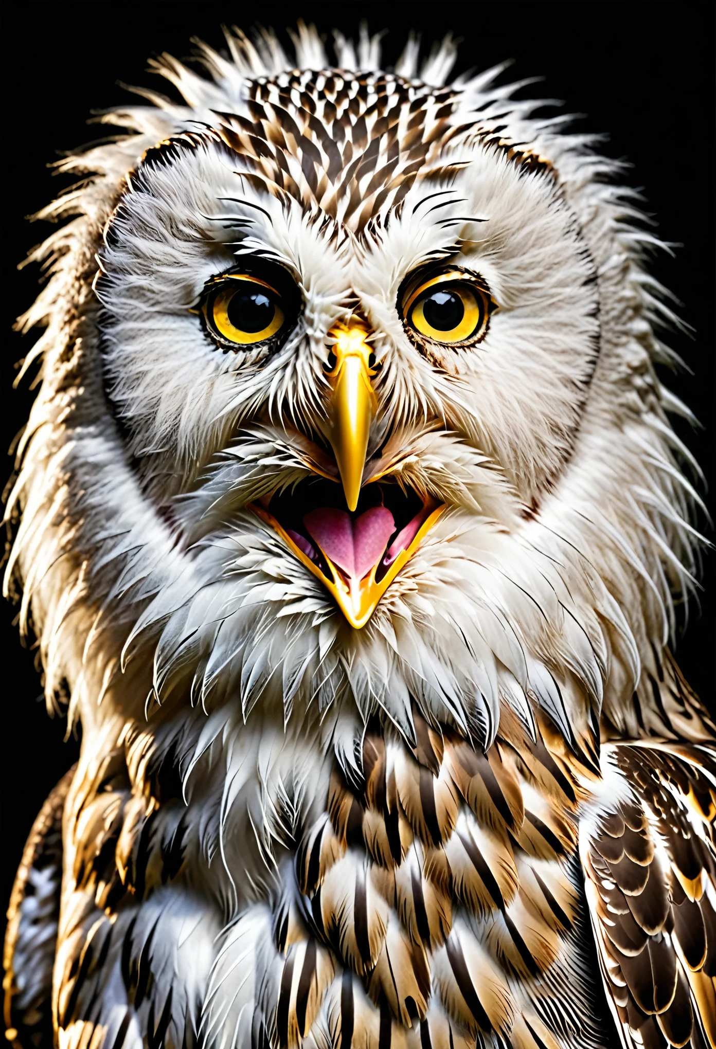 Einstein and Owl Fusion,extremly detailed face,close-up