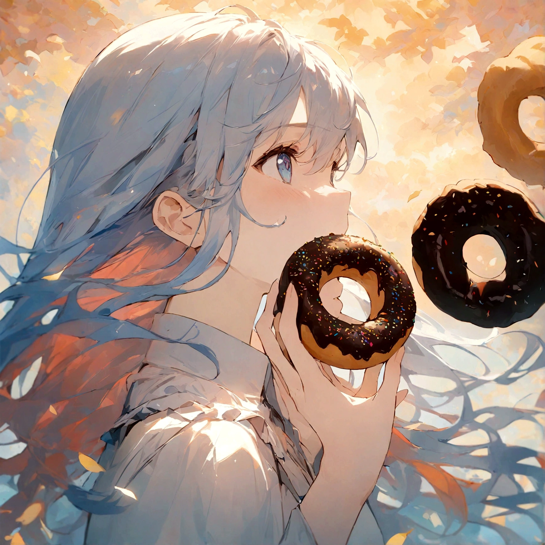 masterpiece、highest quality、Highly detailed anime、With a girl、donut
