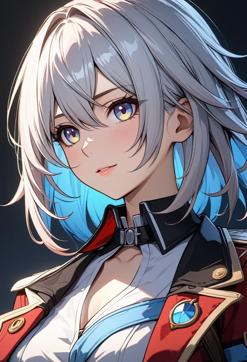 ((((highest quality)))), (((Ultra-precision CG 16K))), (((masterpiece))), (((Very detailed))), (((Extremely detailed))), (((Black outline:1.3, Written boundary depth:1.3 , Written soft outline))), Maximum clarity and sharpness,Multilayer Texture, Surface Shading, Cinematic lighting, Beautiful details sparkle ,Perfect Proportions, Limited to one woman, BREAK accurate, Anatomically correct, Highly detailed face and skin texture, drawn in detail, Highly detailed facial and skin texture, Detailed eyes, beautiful hair, Beautiful Japanese Idol face, Beautiful and beautiful eyes, Beautiful body, Beautiful breasts, Beautiful thighs, Beautiful legs, Beautiful fingers, (Beautiful views) , skinny body, ((Beautiful Skin)), ((Skin Texture)) BREAK breast enlarged, large Breasts, perky breast, (blush, smiling:1.3, brown eyes, pink cheek, Double eyelids, Thin eyebrows, narrow eyes:1.3, Natural cheeks, Glossy skin, Fair skin:1.2, (Glossy lips:1.4, shiny lips: 1.4 ), high school student, Attractive adult woman ) , Long-Hair:1.3, straight-Hair:1.3, Hair Intake, Inner hair color, [(gradient hair from navy to yellow:1.4):0.4], BREAK (hurricane blue, (sunrise stance:1.3), (holding weapon:1.3), with japanese sword, mechanized valkyrie girl, anime goddess, armor girl, cool mecha style, anime robotic mixed with organic, anime manga robot!! Beautiful details of luminescence , fluorescent ) , nail art, necklace, Bridal Ring, wearing a watch BREAK ((((from front, from above, closeup face, bust up, plaster figure , sculpture , statue), factory