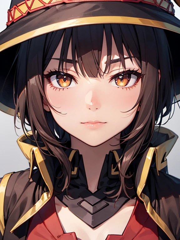 Megumin、Face close-up:1.5, UHD, retina, masterpiece, ccurate, anatomically correct, textured skin, super detail, high details, high quality, best quality, highres, 4K