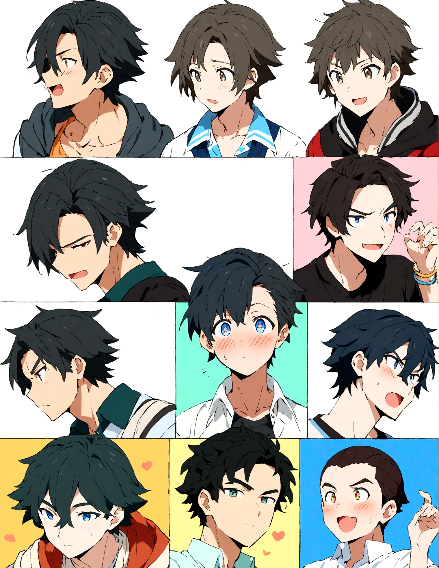 boys,,,,,,boys,,,,,,male protagonist,Bright Eyes,blush,,Black Hair,A refreshing and bright personality,,,,Men's Focus,,Male Focus,,A rich expression,Intentionally created boyish happiness,,bracelet,When I first moved into the dorm, my body was pure and innocent.,,,,Cute casual clothes,,かわいい後輩に犯されるのmale protagonistはいつも開発中,,,,,,,,Brainwashing and forcibly transforming into a potential homosexual who loves boys,,,,,Athletic Department Boys' Dormitory,,,,,Junior and senior high school/university,Cool guy,,,male protagonistは被害者,,creation,high resolution,4k,8k,quasi-masterpiece,highest quality,Anime Style,,Makoto Shinkai Style,,Cel animation art,,,