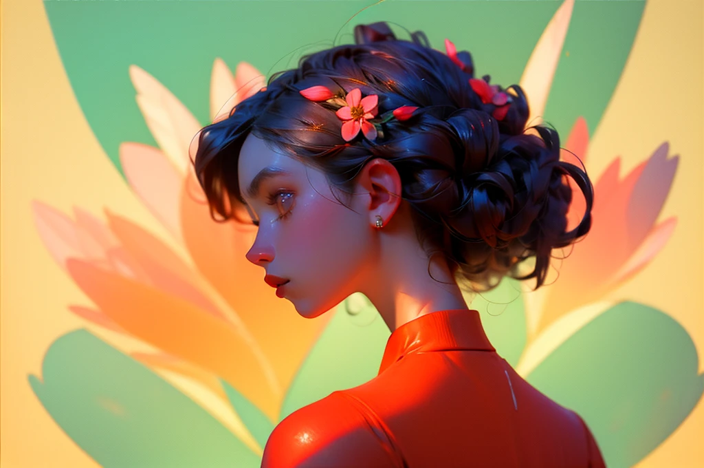 flower, profile, flower, sunflower, one piece, 8K, highest quality, (Wide margins:1.2), (1girl:1.5), (masterpiece:1.1)