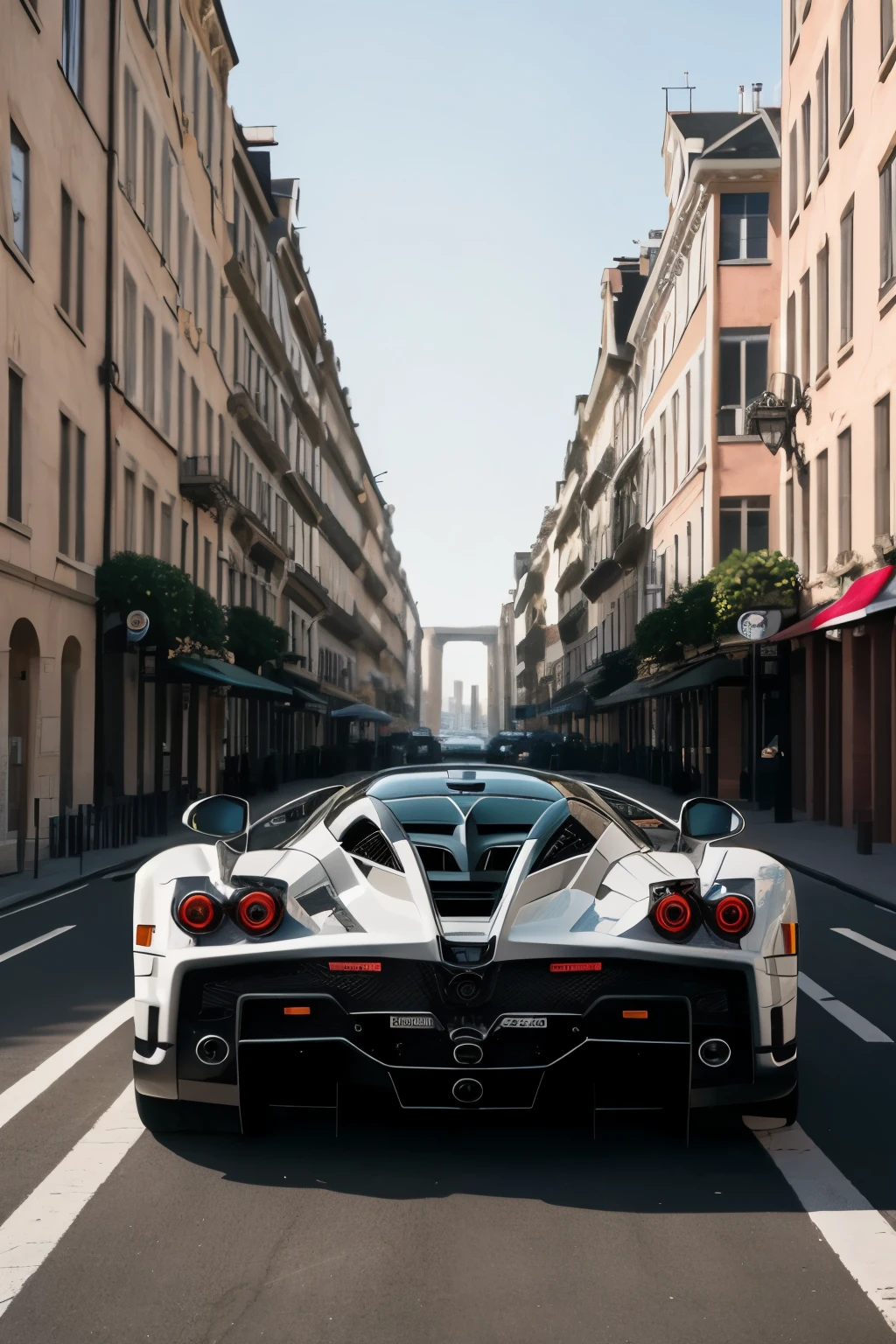 Pagani car in front in the city
