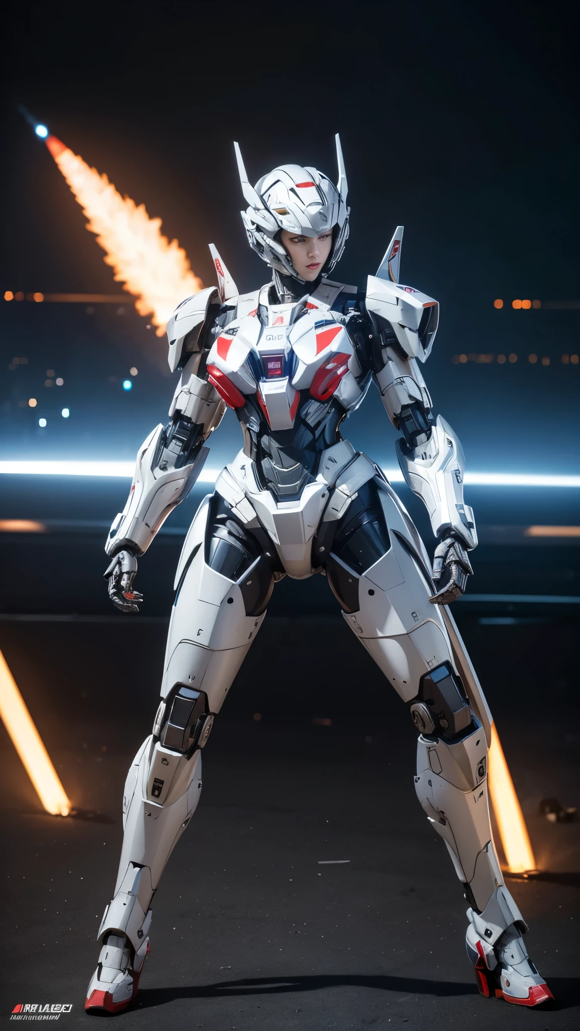  Super detailed, advanced details, high quality,  High resolution, 1080p, hard disk, beautiful,(war machine),Armor War,(Rocket Missile)Capture the big picture,beautiful,Mecha cyborg girl,battle mode,Mecha body girl,She is wearing a futuristic war machine weapon mecha,A powerful cyborg woman, sleek and futuristic, with advanced mechanical augmentations that enhance her strength and capabilities.