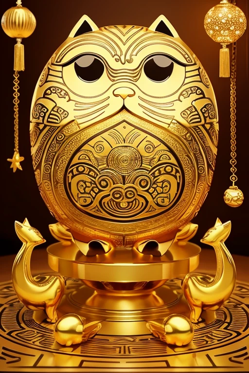 Golden Maneki-Neko､An illustration､mysterious