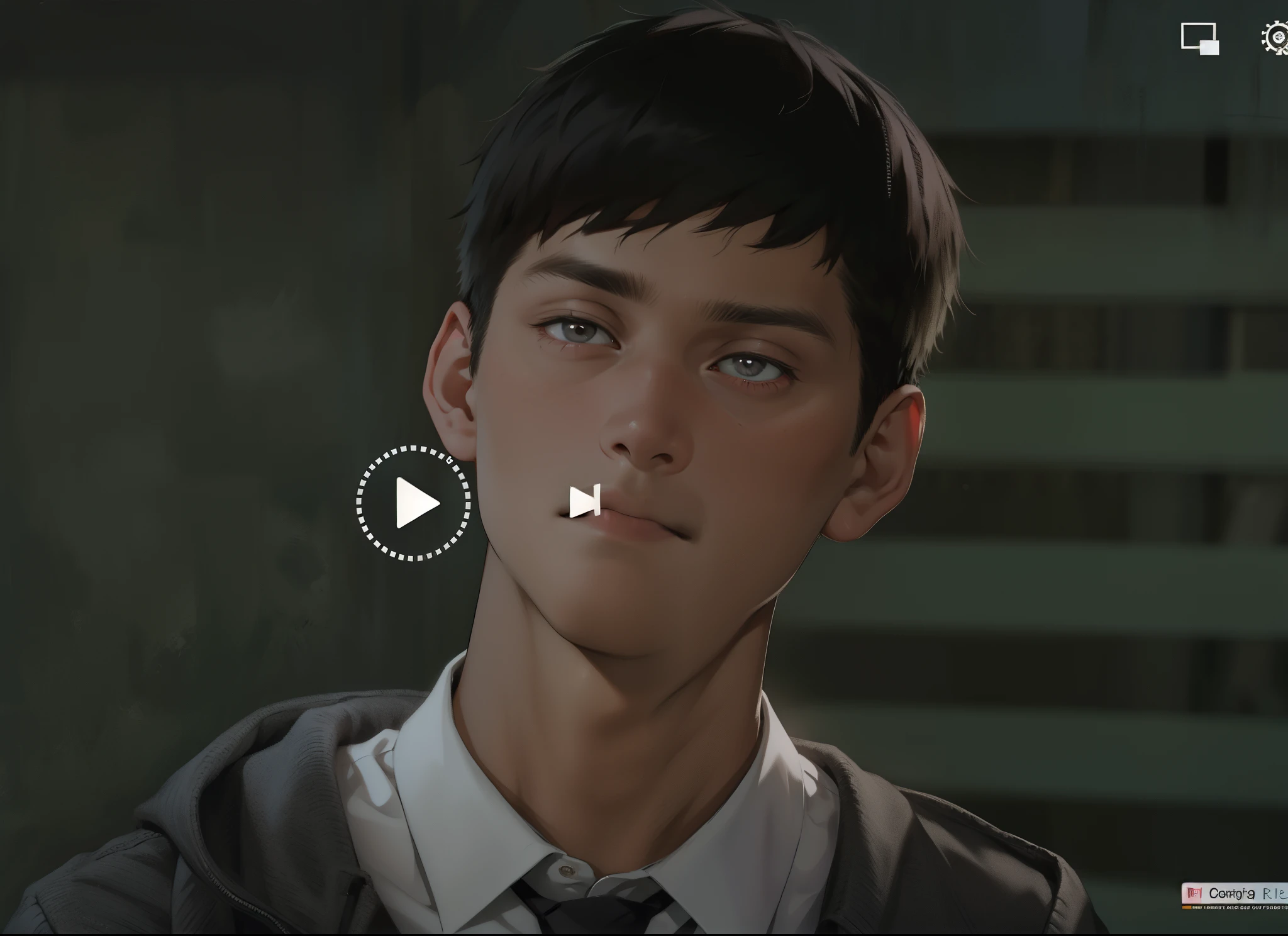 young 18 year old man is looking at someone with fear