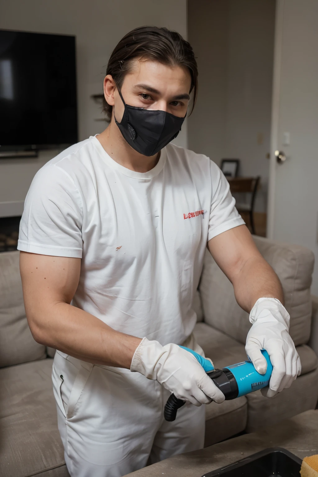 "Middle-aged man using professional cleaning equipment to sanitize a sofa in a modern living room."
"Concentrated worker scrubbing a leather sofa with a brush and detergent in a well-lit home."
"Young man wearing a cleaning company uniform using a powerful vacuum cleaner to clean a gray fabric sofa."
"Professional cleaner applying anti-mite product to a large comfortable sofa in an elegant living room."
"Smiling man carefully cleaning a sofa with a damp cloth in a cozy home environment."
"Upholstery cleaning specialist using a steam machine to disinfect a sofa in a spacious, well-decorated room."
"Worker applying cleaning spray to a stained sofa, preparing to scrub dirty areas in a modern home."
"Man wearing gloves and mask cleaning a velvet sofa with a specific product, with attention to details."
"Professional cleaner taking care of a sofa during a home visit, em uma sala de estar bem arrumada."
"Young, muscular man removing tough stains from a sofa with a brush and cleaning solution in a contemporary home."