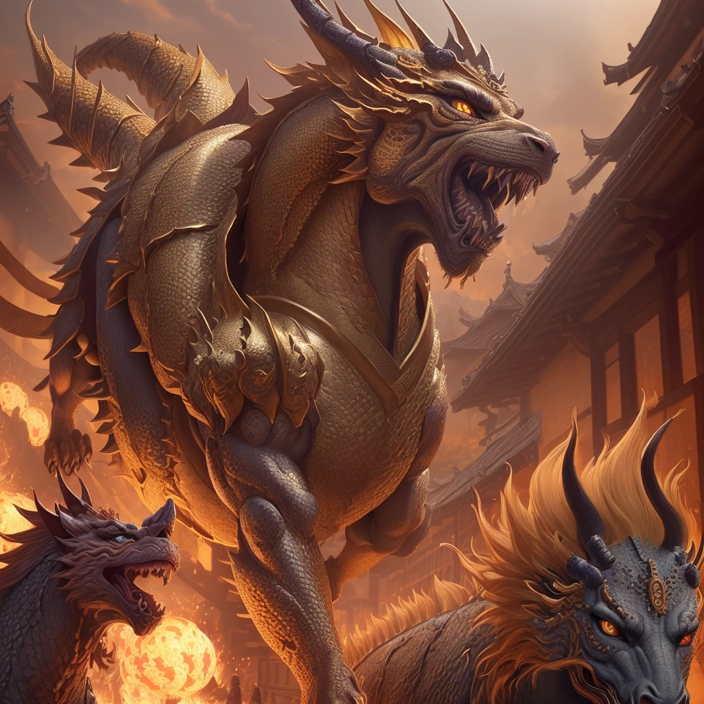 a woman that is actually a golden dragon chasing oni from a japanese village, highly detailed fantasy illustration, beautiful detailed eyes, beautiful detailed lips, extremely detailed eyes and face, long eyelashes, intricate details, dynamic pose, cinematic lighting, vibrant colors, dramatic atmosphere, digital painting, concept art, (best quality,4k,8k,highres,masterpiece:1.2),ultra-detailed,(realistic,photorealistic,photo-realistic:1.37)
