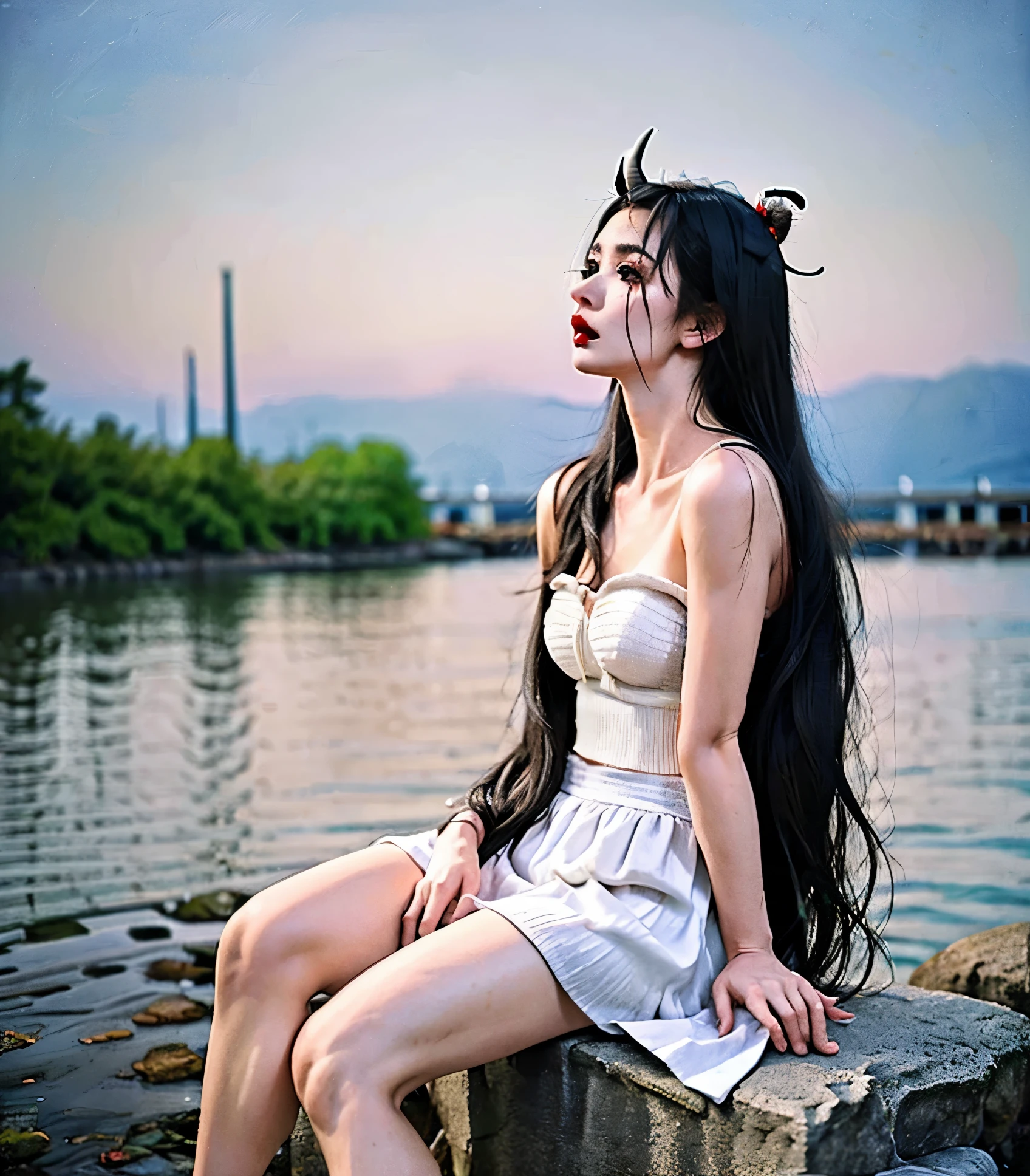 White clothing,White top,skin