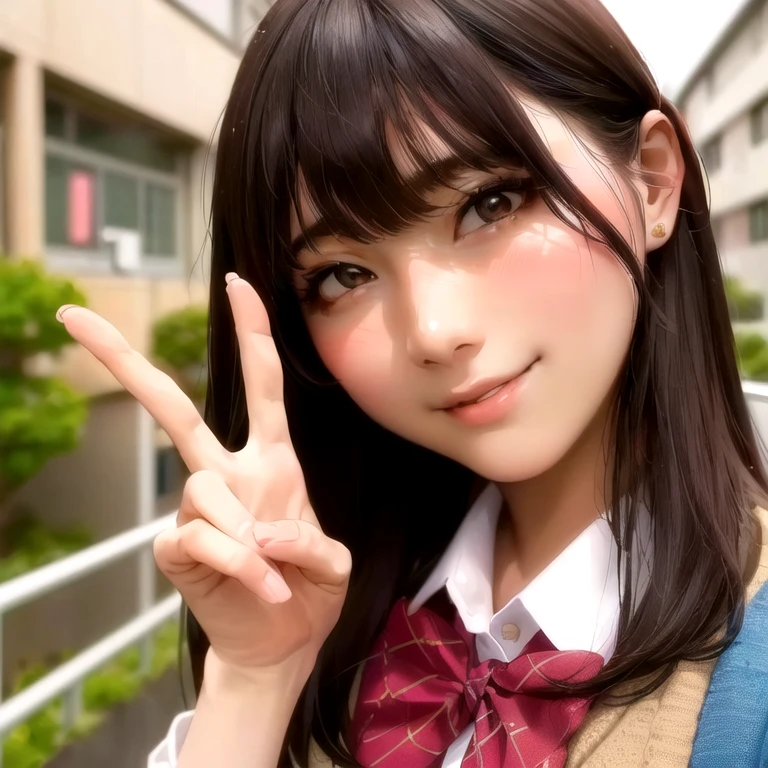 A fifty-something Asian woman wearing a bow tie and jacket, beautiful Japanese girls face, Beautiful anime school girl, Real life anime girls, portrait of a Japanese , Cute natural anime face, With a cute - lovely - face, Real young gravure idol, Japanese girl , Japanese , sakimi chan, Girl cute beautiful face