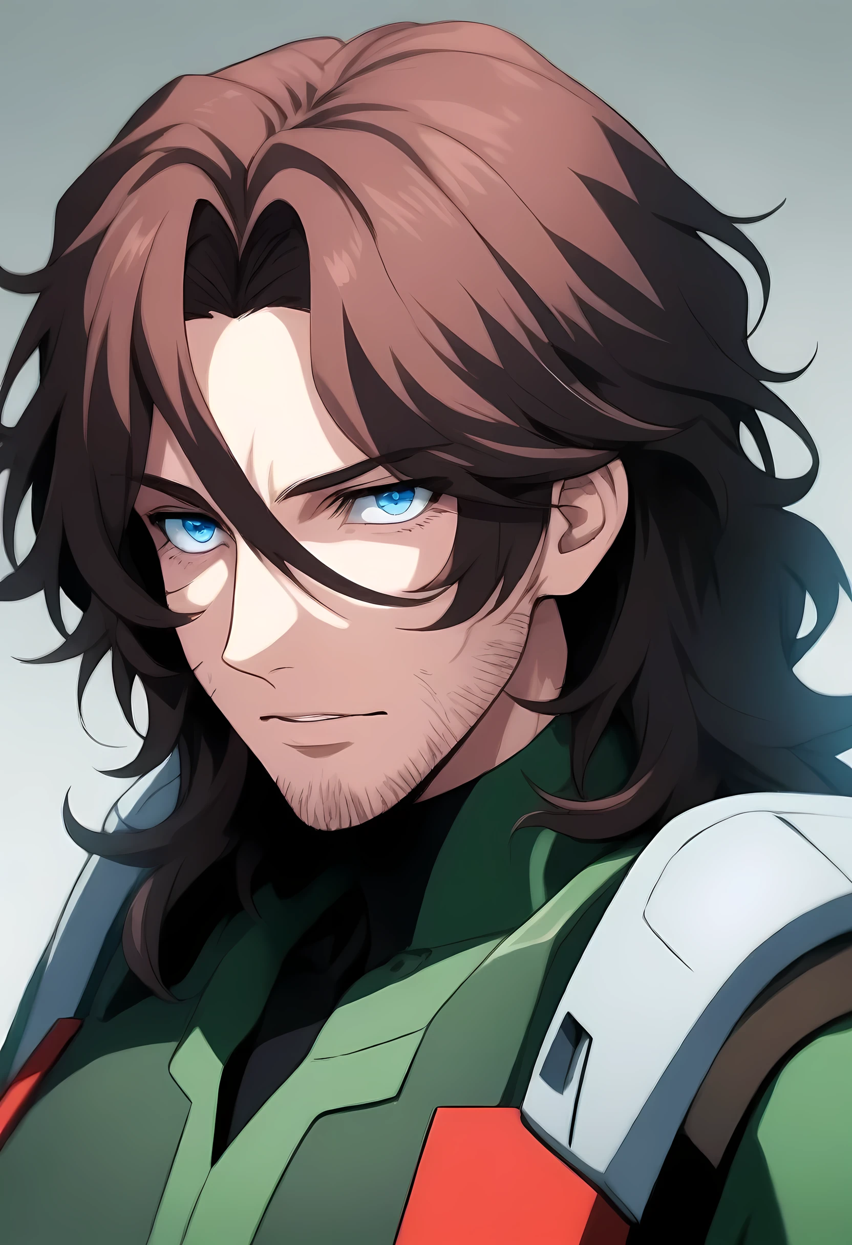1boy, male focus, lockon stratos, gundam, detailed face, detailed eyes