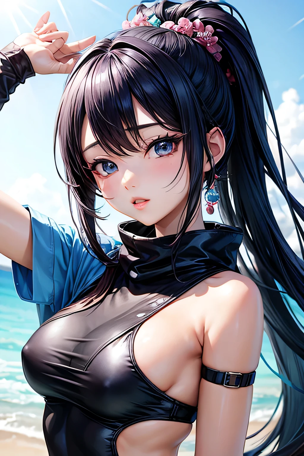 Beautiful kpop girl, anime girl, hyper realistic, nacked