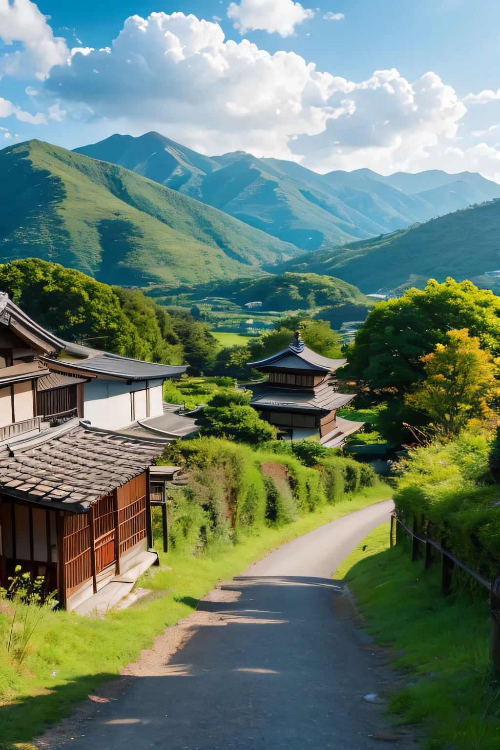 Anime Style landscape Japan countryside