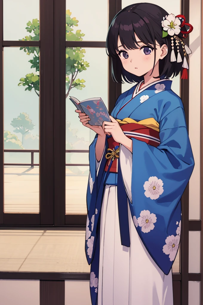 Japan Young Women;whole body、Princess of the Muromachi period、Twelve-layered kimono、clear、Fantastic、