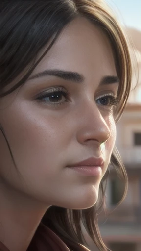 1 person, crowd of Spanish people, detailed faces, detailed eyes, detailed nose, detailed lips, residential village, sunlight, warm colors, photorealistic, 8k, highly detailed, masterpiece