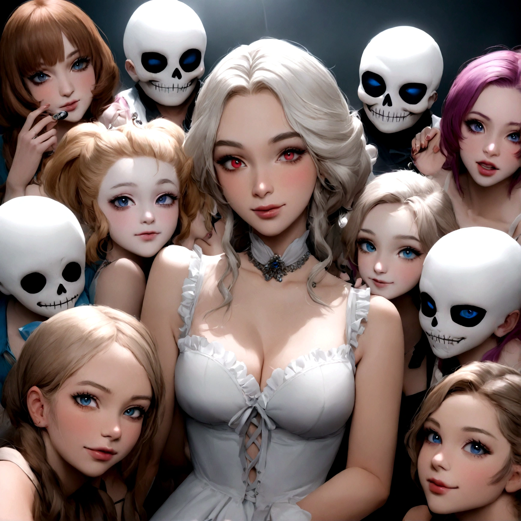 woman nailed with , fille sexy aux yeux marrons, Portrait de Sophie Mudd, cheveux bruns et grands yeux, selfie d'une jeune femme, Yeux de chambre, violette myers, sans maquillage, maquillage naturel, regarder directement la caméra, visage avec artgram, maquillage subtil, superbe photo de plein visage, dans le club, clivage, ultra realistic