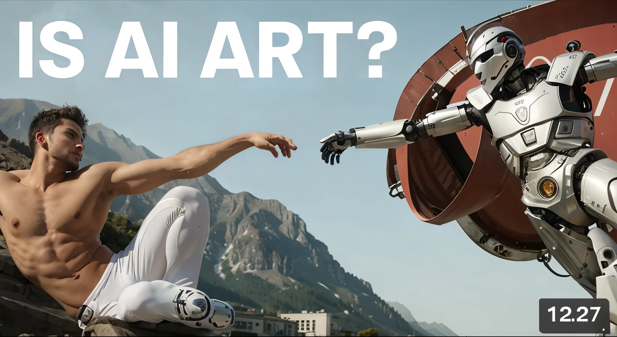 1 man 1 robot, mountains