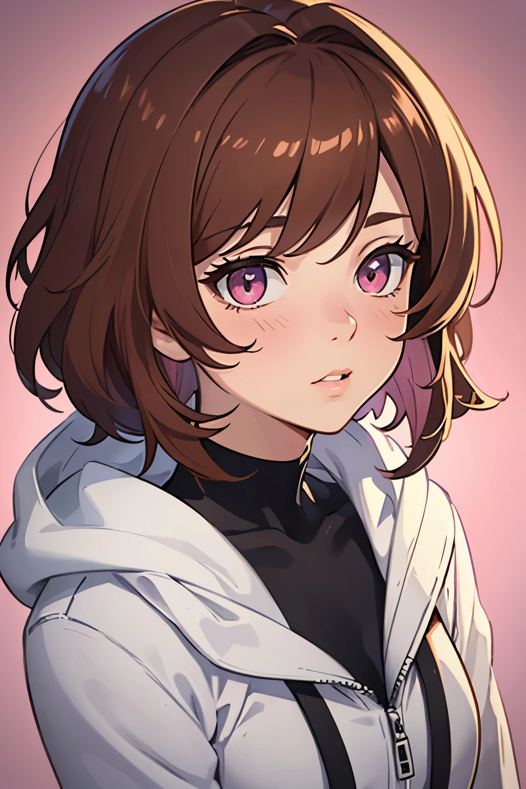 ((best quality,ultra-detailed,realistic)),HDR,UHD,studio lighting,1girl,professional,vivid colors,bokeh,portrait,brown short hair,((short hair)), ((cabelo curto)), light brown short hair,beautiful detailed peach eyes, ((pink eyes)), light skin,pale skin,curvaceous,pretty, delicate features, long lashes, big lips, beautiful, long lashes, big lips, beautiful, ((pink peach eyes)), ((cool background)), ((light brown hair)), ((close up face)), on a apartment living room, wearing large oversized hoodie, illustration,detailed textures(realists),ultra-detailed,vivid colors,soft lighting, blushing, mature, ((face close up)), ((looking up)), ((looking at the camera)) ((face close up)), ((looking up)), ((looking at the camera)), ((flustered)), ((blushing)), ((eyes looking up)), ((white hoodie)), ((black sports short)), ((green sofa)), ((apartment background)), ((front-up view))