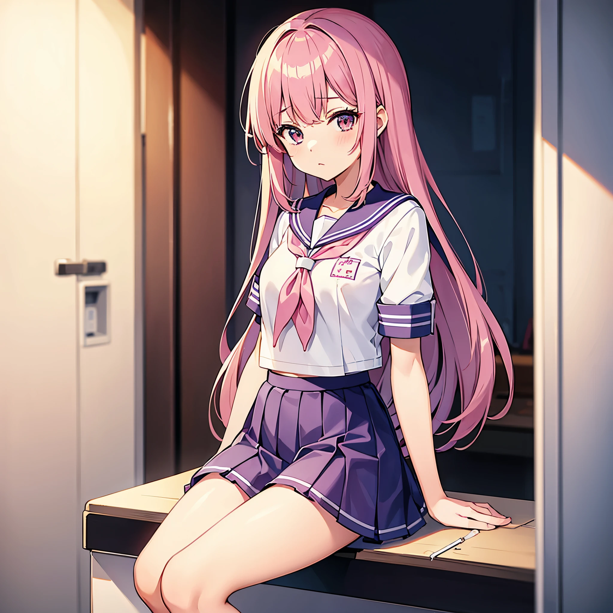 A pink-haired high school girl in a sailor uniform receives a vaccination、A man grabs your arm、Take the syringe and stick it into your upper arm.。.