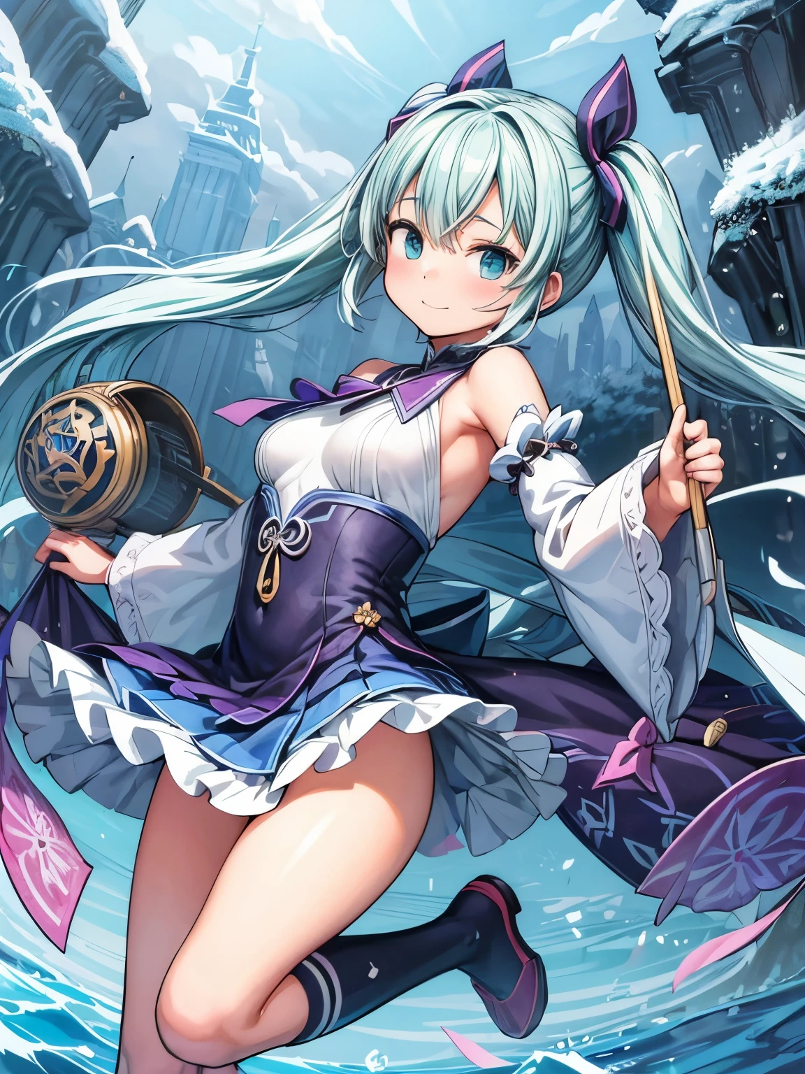 (masterpiece、highest quality、highest quality、Official Art、美しく美Shii:1.2)、(One girl:1.3)Hatsune Miku、Twin tails,Big Breasts,黒と金の服を着て窓の前に立つAnna of Arendelle, Wallop Art, Wallop and Artgerm, Best of Art Station, Flop Loss Draw, 素晴らShiiキャラクターアート, Wallop Style, Best on WLOP, Fun and noisy々Shii, Flop and Loss Draw, Highly detailed artwork, The art of hitting、Anna of Arendelle