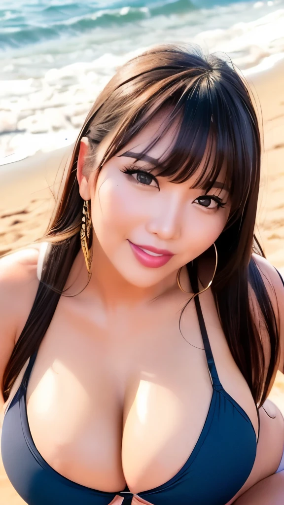 Thai Idol ((A MILF)) About 40 years old Plump and glamorous figure Blonde with bangs ((eye glass)) bright red lips Duck mouth
bbw sexy smiling Flushed cheeks ((Date on the beach at night)) Portrait Looking at the camera ((Dressing)) Sultry and sweaty shiny face Sweaty Sweaty, flushed face Frontal eye contact Kissing Face Open leg sitting Charming smile Portrait masterpiece Big brown eyes Navy blue school swimsuit