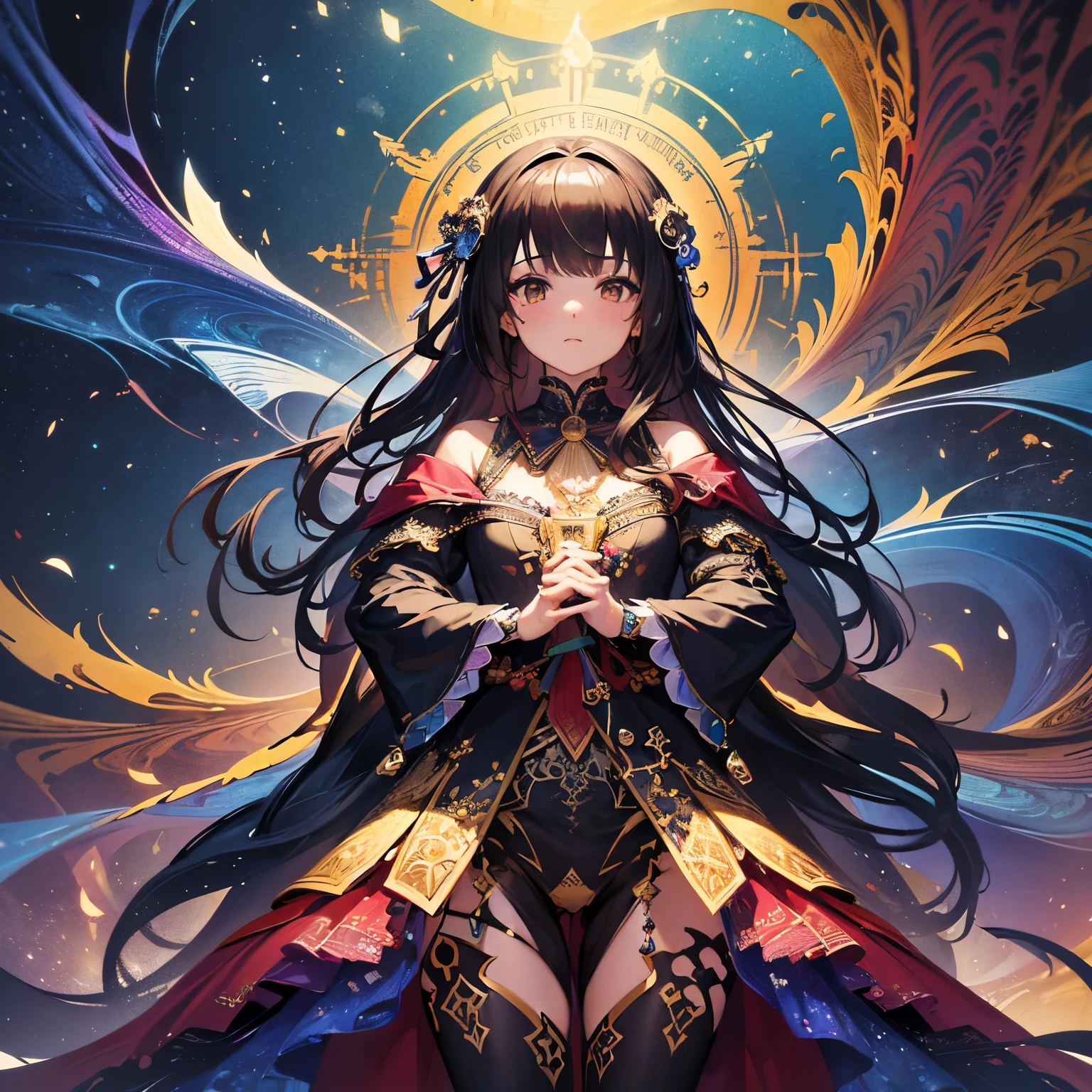 (masterpiece, highest quality, highest quality, Official Art, beautifully、aesthetic:1.2), (One girl), Very detailed,(Fractal Art:1.3),colorful,Most detailed