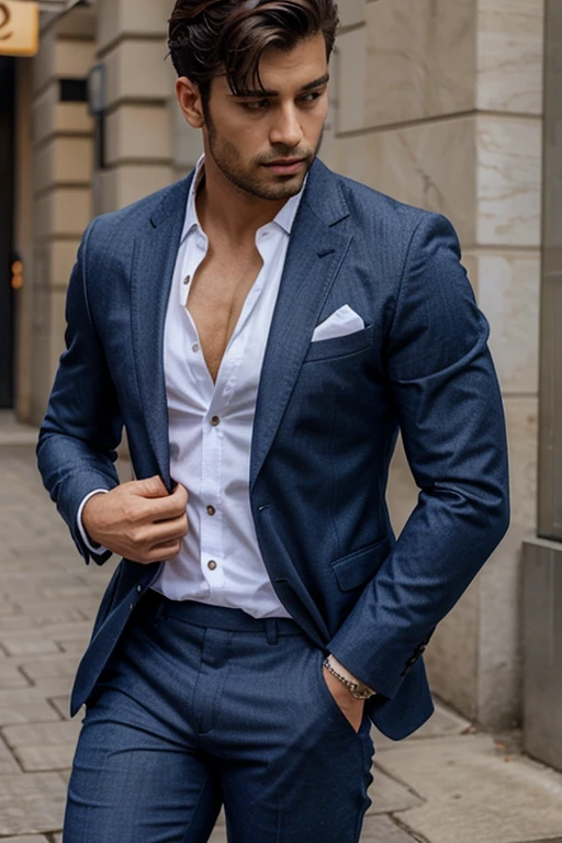 hombre con ropa elegante